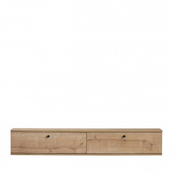 Yara - Meuble tv suspendu 2 portes en bois L160cm