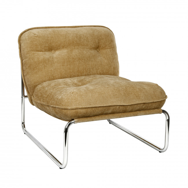 Basil - Fauteuil en tissu pieds chrome