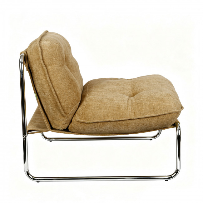 Basil - Fauteuil en tissu pieds chrome
