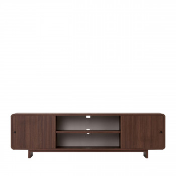 Dima - Meuble tv 2 portes aux bords arrondis en bois L180cm