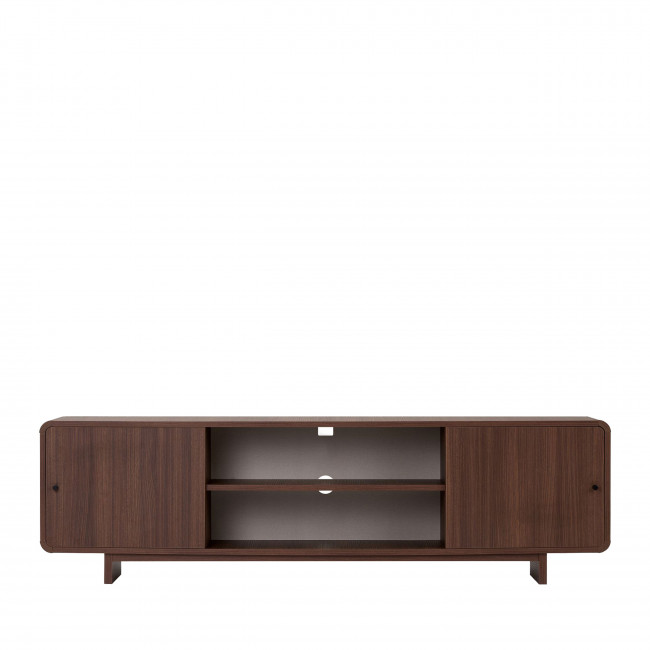 Dima - Meuble tv 2 portes aux bords arrondis en bois L180cm