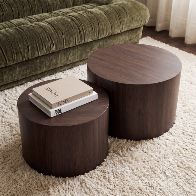 Elva - Lot de 2 tables d'appoint en bois