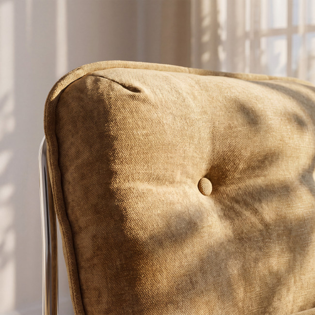 Basil - Fauteuil en tissu pieds chrome
