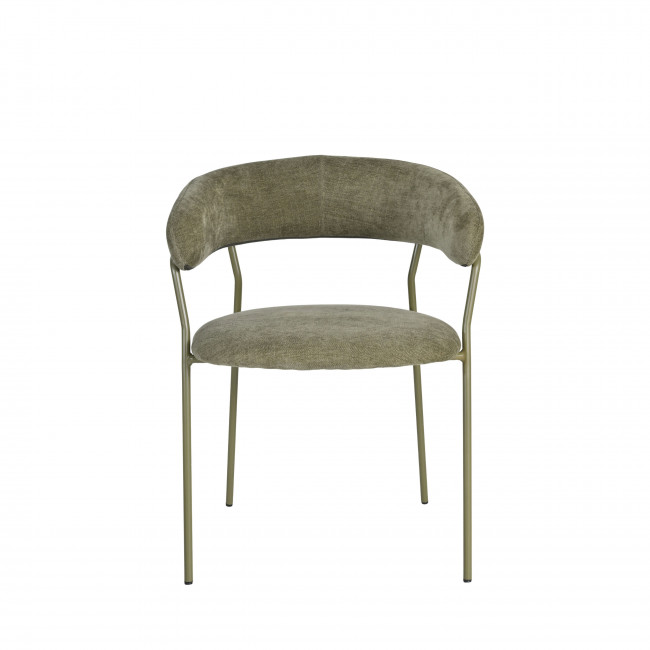 Celesty - Lot de 2 fauteuils de table en tissu pieds métal