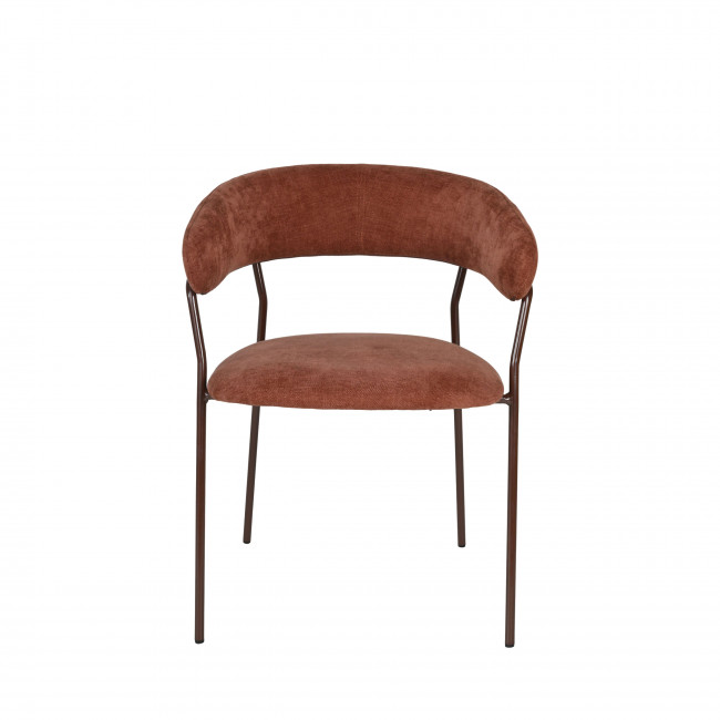 Celesty - Lot de 2 fauteuils de table en tissu pieds métal