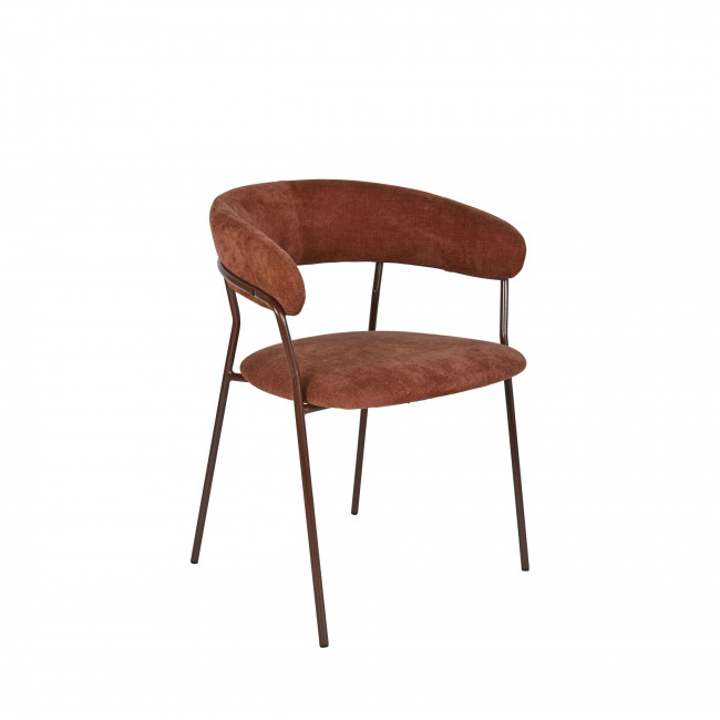 Celesty - Lot de 2 fauteuils de table en tissu pieds métal