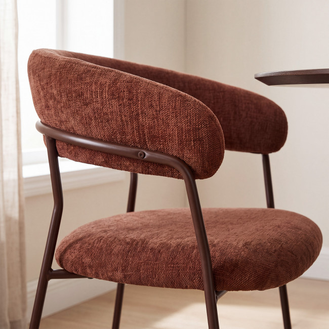 Celesty - Lot de 2 fauteuils de table en tissu pieds métal