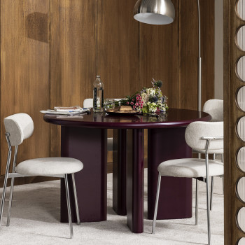 Pyranth - Table à manger ronde 4 personnes en bois 