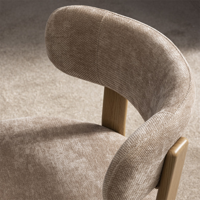 Izzy - Lot de 2 chaises en tissu piètement effet bois clair