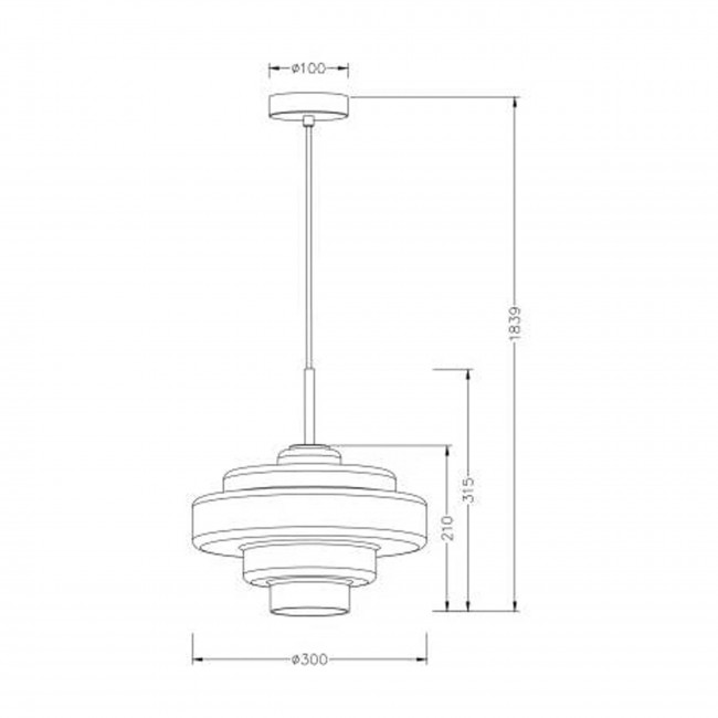 Ella - Suspension ronde en métal finition brillant ø30cm