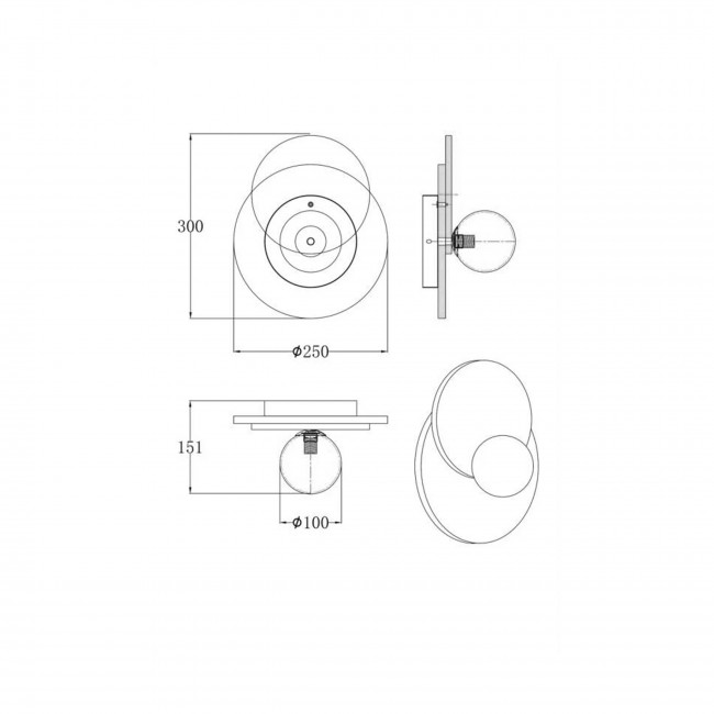 Jay - Applique murale en bois et travertin 