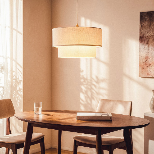 Punta - Suspension ronde en lin ø45cm