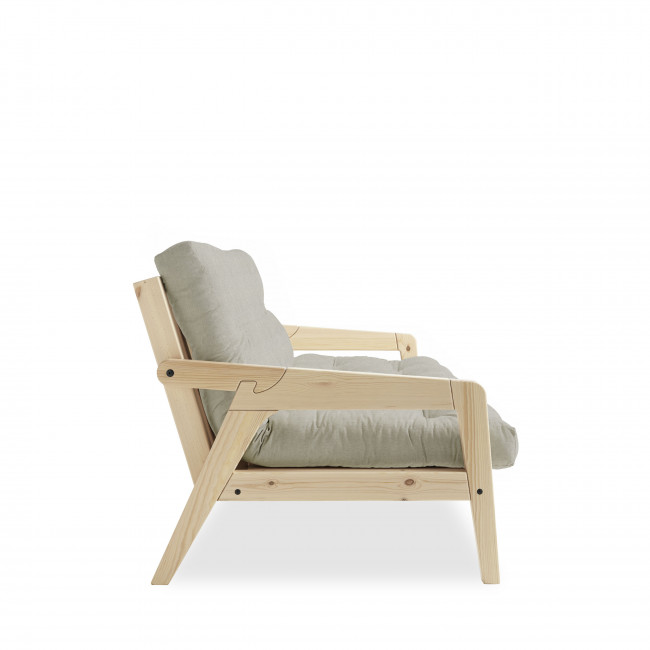 Grab - Canapé convertible en bois naturel et tissu