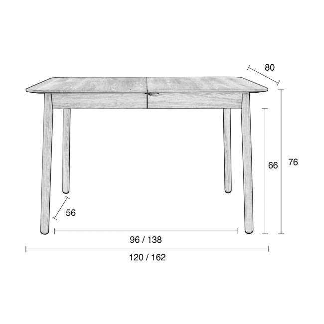 Table à manger extensible bois Glimps Zuiver