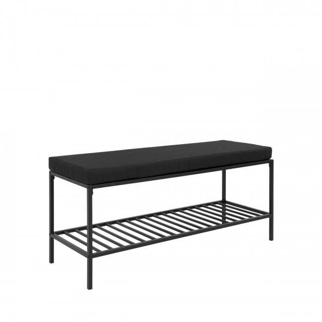 Vita - Banc en tissu et métal avec étagère L100cm