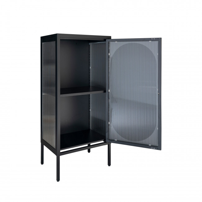 Adelaide - Petit meuble de rangement en verre et métal H50cm