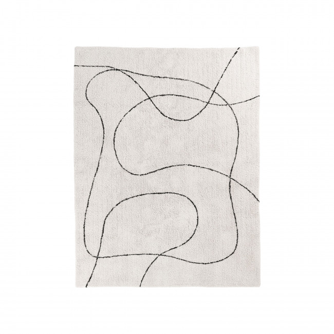 Tampa - Tapis avec formes organiques blanc et noir