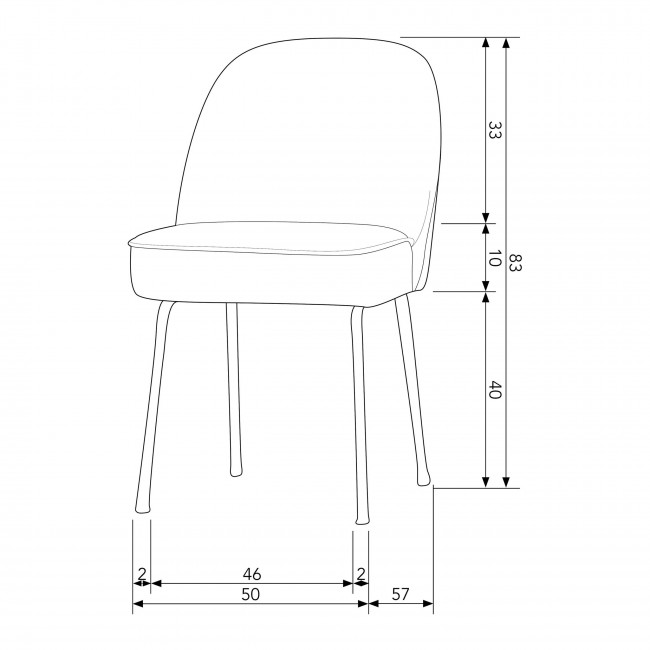 Lot de 2 chaises design en velours Vogue