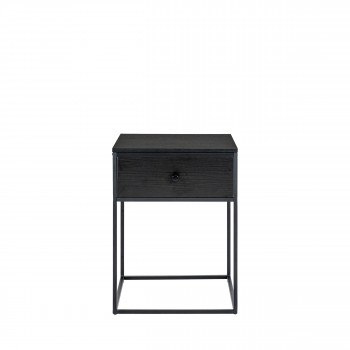 Vita - Table de chevet avec tiroir en bois et métal