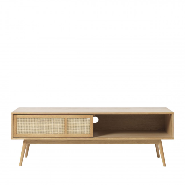 Kiyo - Meuble tv 2 portes en bois et rotin L150cm