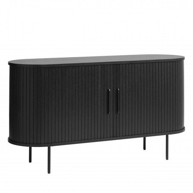 Alicia - Buffet 2 portes aux angles arrondis en bois et méral L140cm