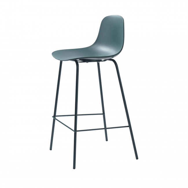 Hel - Lot de 2 chaises de bar en plastique et métal H67,5cm