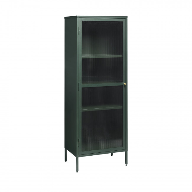 Bjorn - Colonne de rangement 1 porte en verre strié et métal H160cm