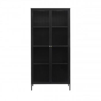 Bjorn - Vaisselier 2 portes en verre stié et métal H190cm