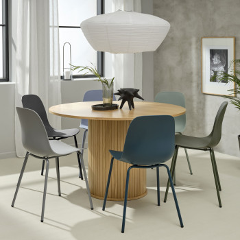 Hel - Lot de 4 chaises en plastique et métal