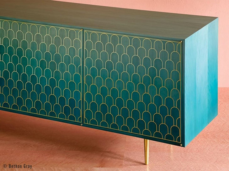 buffet design bois et laiton